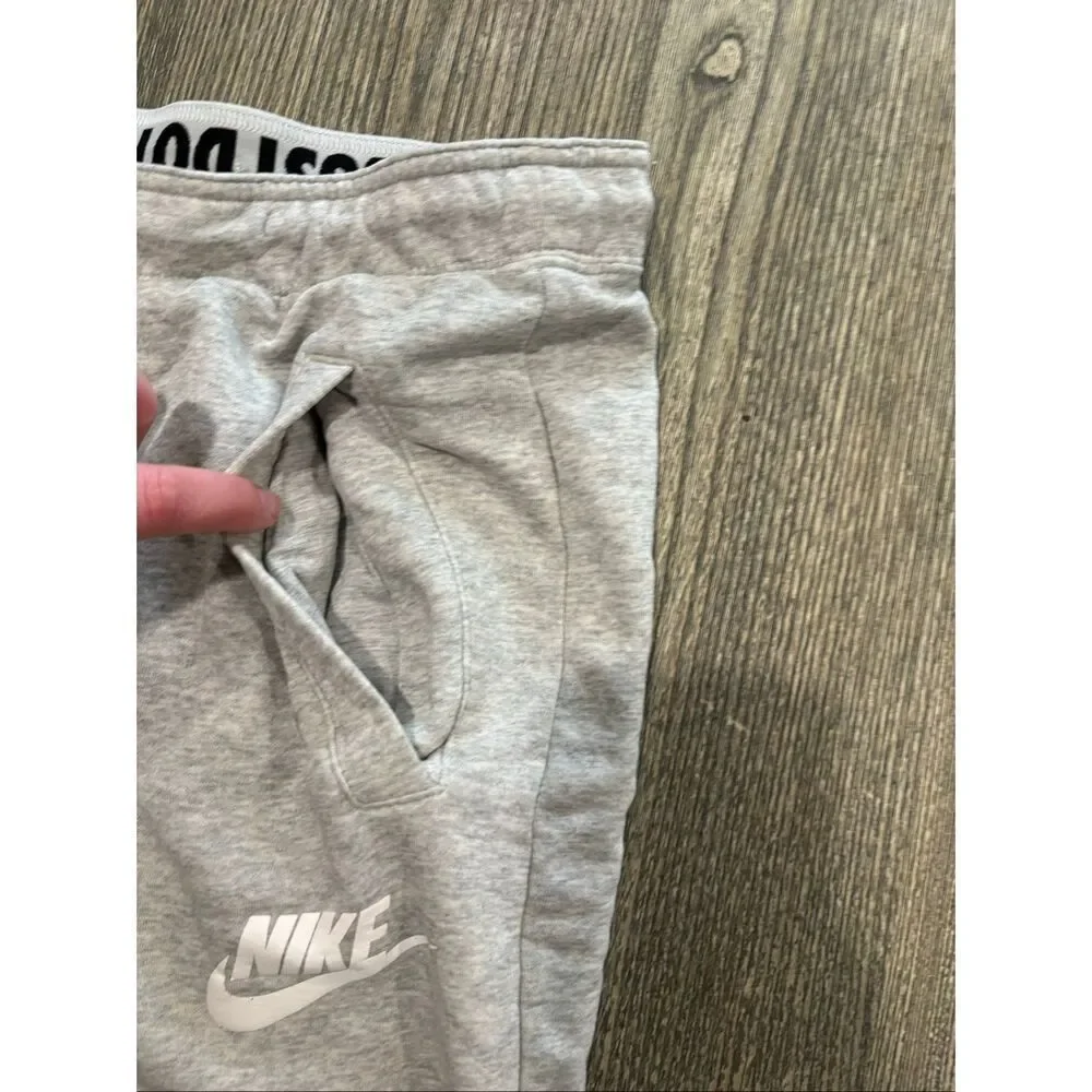 Nike Womens Jogger Sweat Pants Drawcord Elastic Waist Cotton Blend Gray Size M
